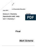 Chemistry Unit 1 Mark Scheme