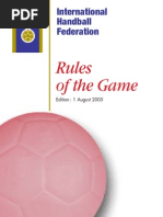 Handball Court Dimensions and Rules | PDF | Sports & Recreation