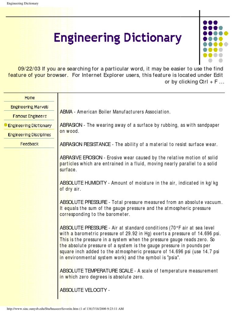 Engineering Dictionary | PDF | Adsorption | Electric Current