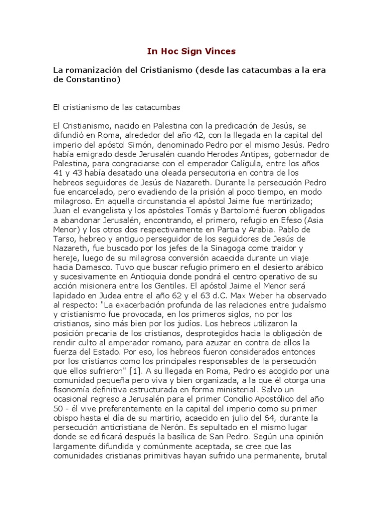 Romanizacion Cristianismo | PDF | Constantino el grande | imperio Romano
