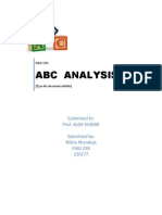 Abc Analysis: Submitted To: Prof. Alok Kumar Submitted By: Nikita Khanduja FMG 22B 220177