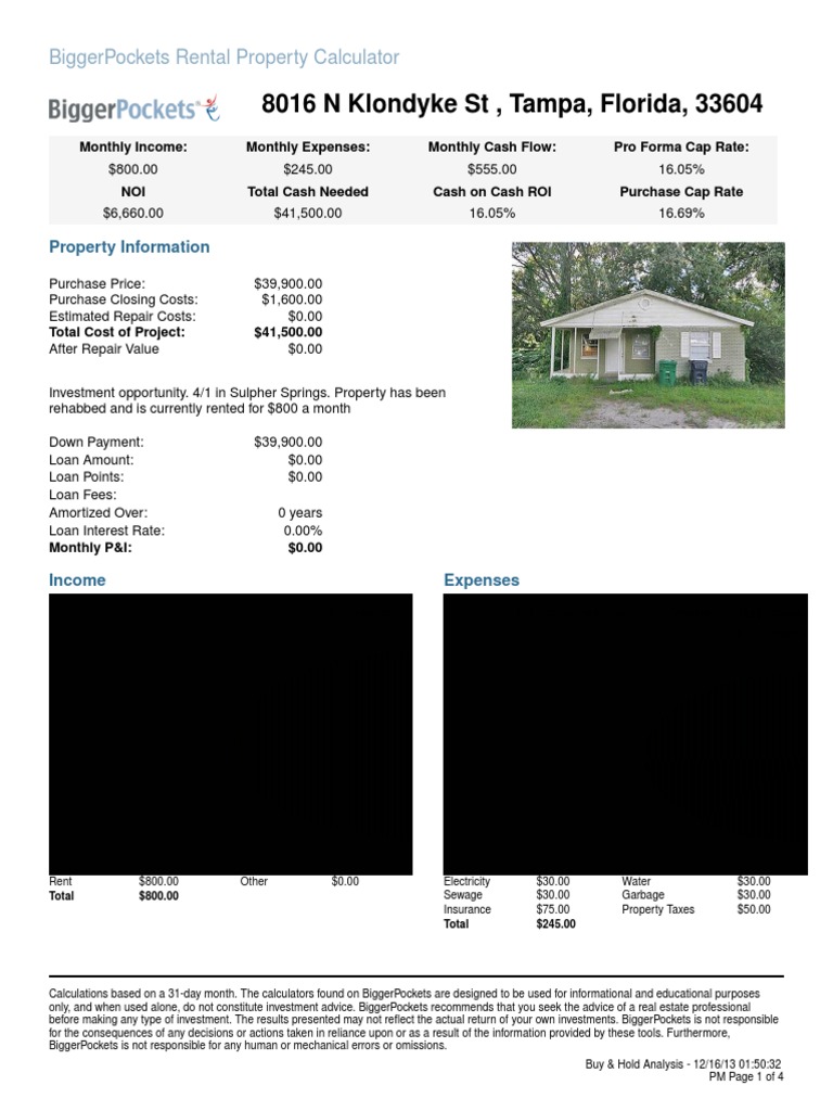 8016 N Klondyke ST, Tampa, Florida, 33604 Biggerpockets Rental