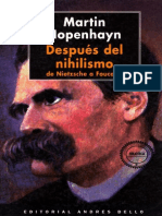 Martin Hopenhayn, Después del nihilismo, de Nietzsche a Foucault