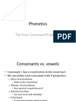 Phonetics: The Four Consonant Properties