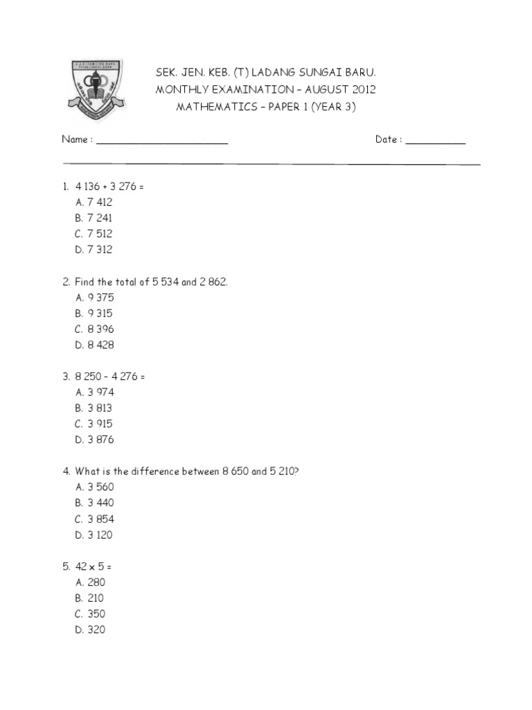 Maths Y3 Ogs | PDF