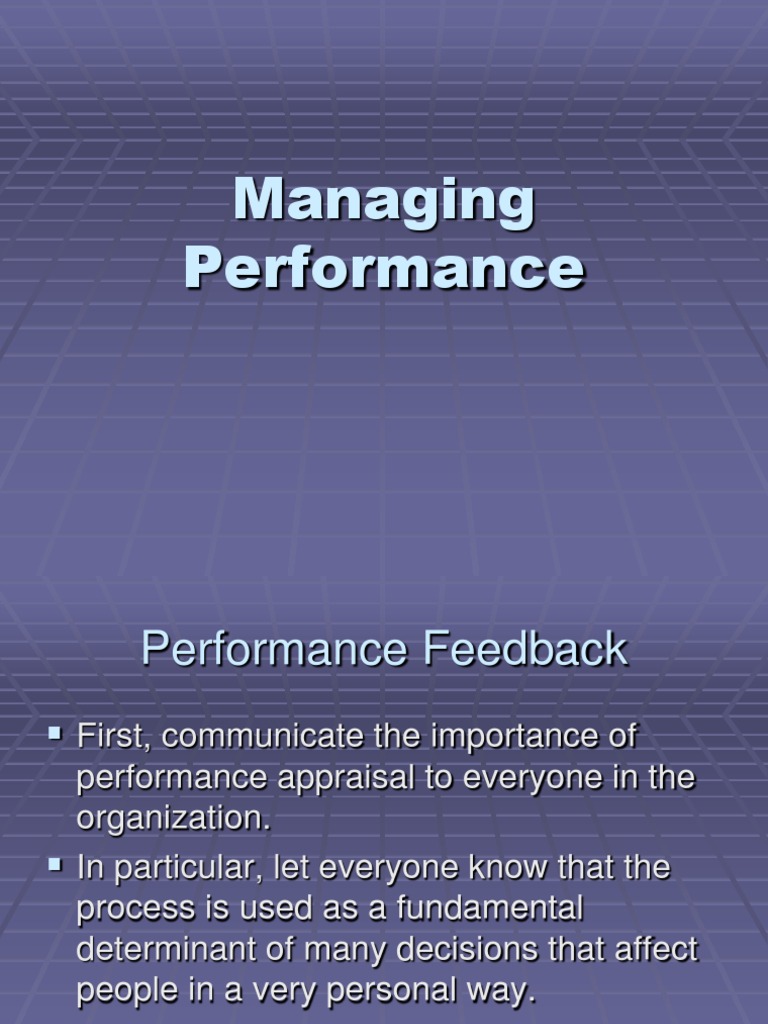 Managing Performance | PDF | Performance Appraisal | Industrial And ...
