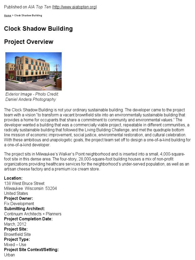 Clock Shadow Building A Sustainable MixedUse Development on a
