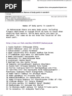 Body Parts in Sanskrit