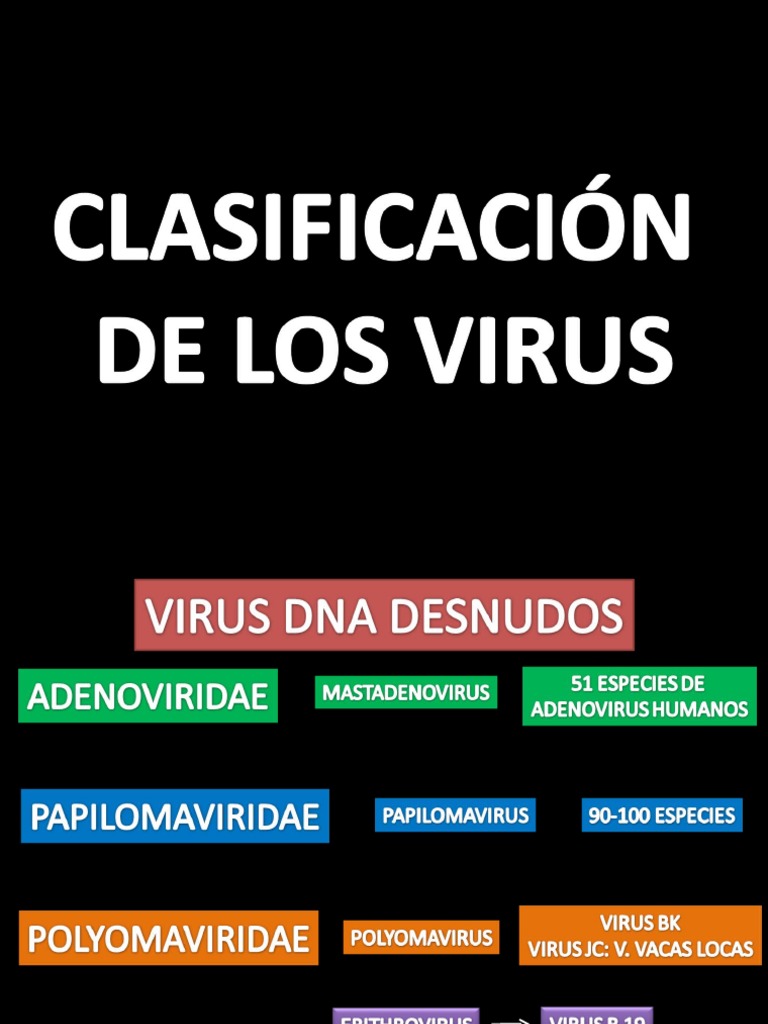 CLASIFICACIÓN DE LOS VIRUS | Virus | Organismos