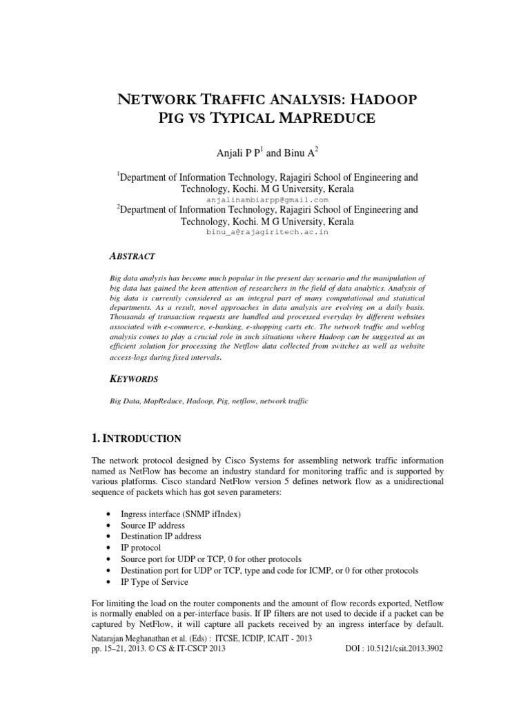 Hadoop NetFlow Analysis: Pig vs MapReduce | PDF | Apache Hadoop | Map ...