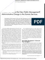 What's New About The New Public Management - Administrative Change in The Human Services