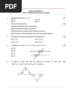 09 Mathematics Lines and Angles Test 05