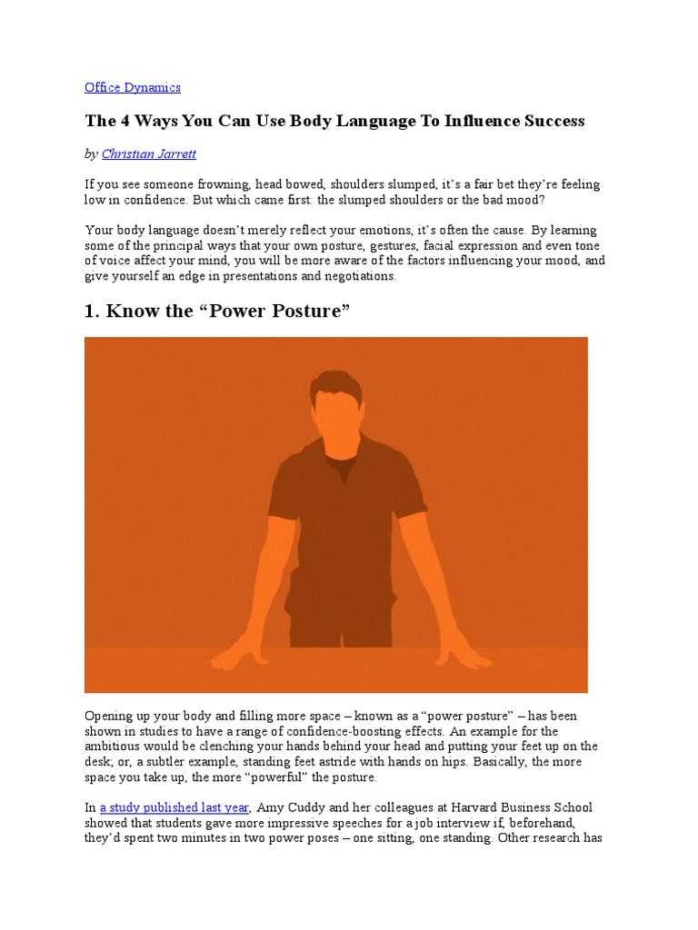 Boost Success with Body Language Tips | PDF | Body Language | Gesture