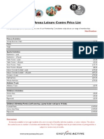 Sutton Arena Leisure Centre Price List: Non Members