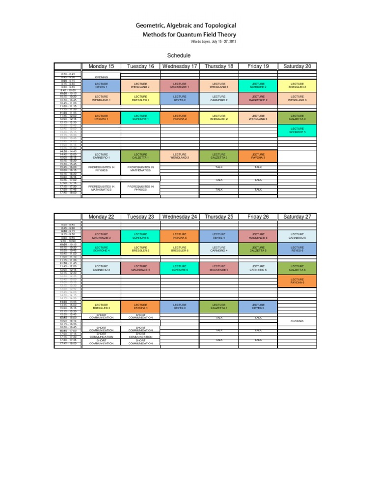 Schedule 2013 | PDF