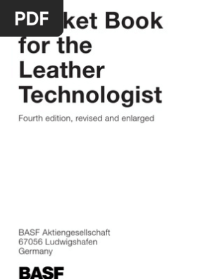 Pocket Book For The Leather Technologists Collagen Leather - 
