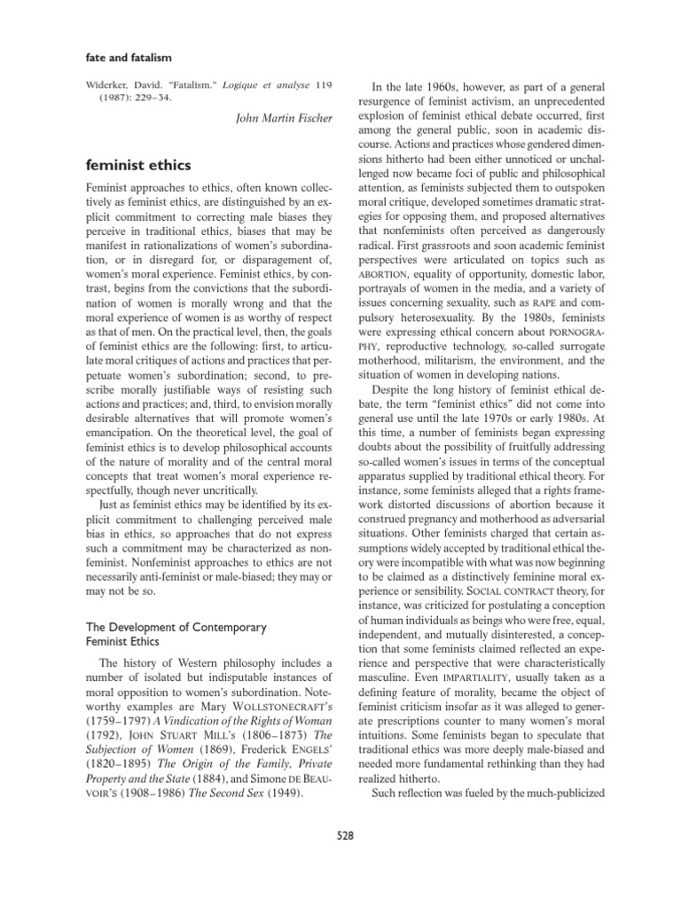 Feminist Ethics Feminism Ethnicity, Race & Gender