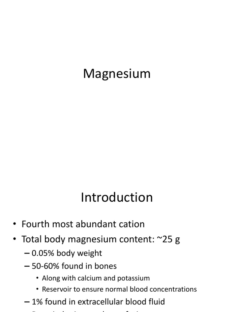 An InDepth Look at Magnesium Properties, Functions, Dietary Sources, and Assessment PDF