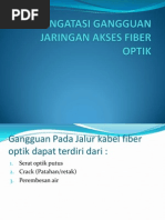 Mengatasi Gangguan Jaringan Akses Fiber Optik