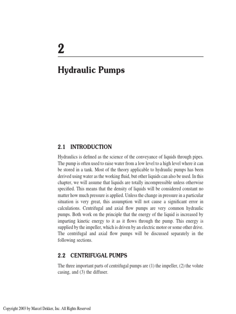 Chapter 2. Hydraulic Pumps PDF Pump Mechanical Engineering