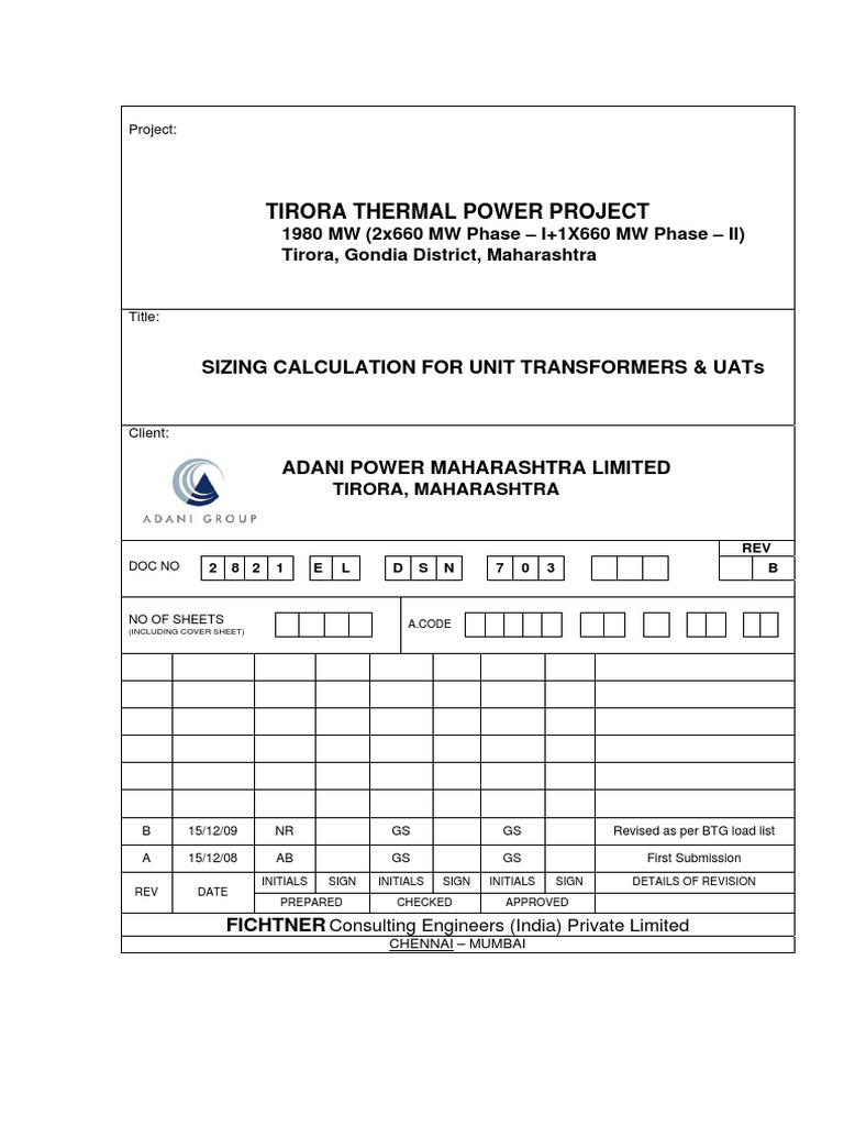 Ut Uat Sizing | PDF | Transformer | Electric Generator