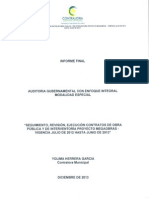 Informe Final Aud.especial Proyecto Megaobras Vig.2012 Hasta Junio 2013