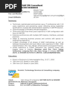 SAP PM SAMPLE Resume