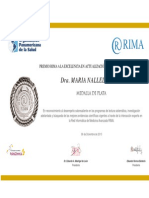 PREMIO RIMA A LA EXCELENCIA EN ACTUALIZACIÓN CIENTÍFICA INTERNACIONAL