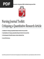 American Nurses Association Nursing Journal Toolkit-Quantitative Research Study Critique Guide To Research Critique