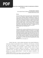 Tipos de interpretação sobre as especificidades do objeto do conhecimento na História  das Ciências- Fernanda Schiavo Nogueira