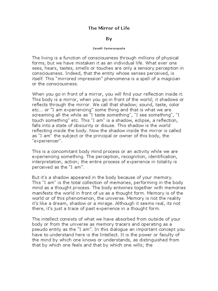The Mirror of Life PDF Perception Experience