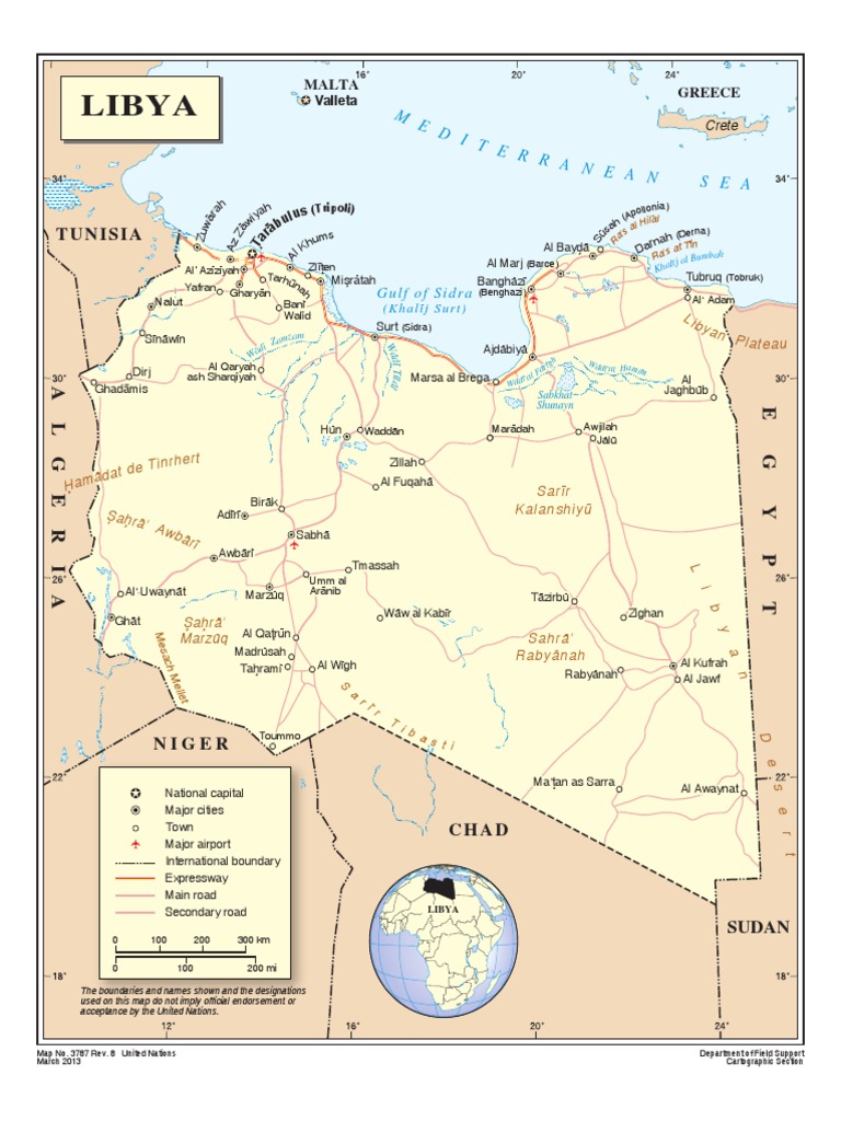Libya's Borders and Key Locations | PDF