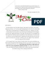 Christmas Parent Letter 2013