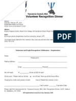 Tuscarora Council 2014 Eagle & Volunteer Reception Registration Form