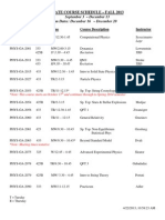 Course Schedule Fall 2013