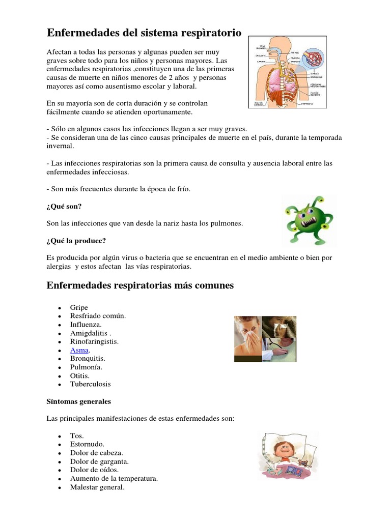 Enfermedades Del Sistema Respìratorio Pdf Influenza Microbiología