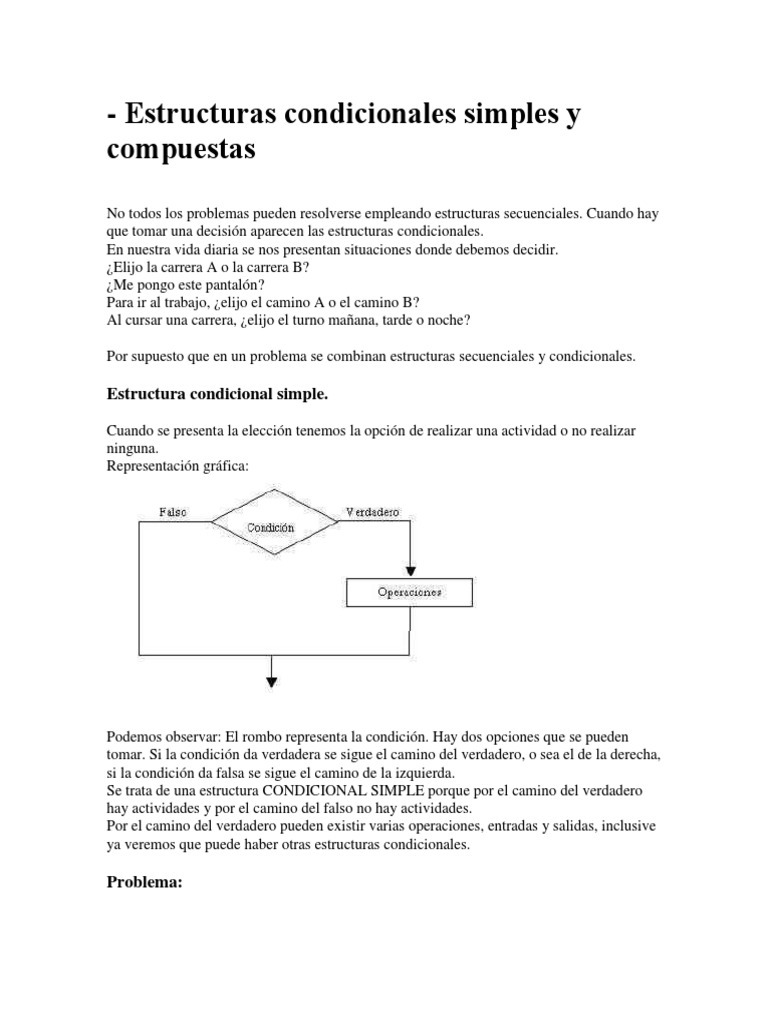 Estructuras Condicionales Simples y Compuestas | PDF | Algoritmos ...