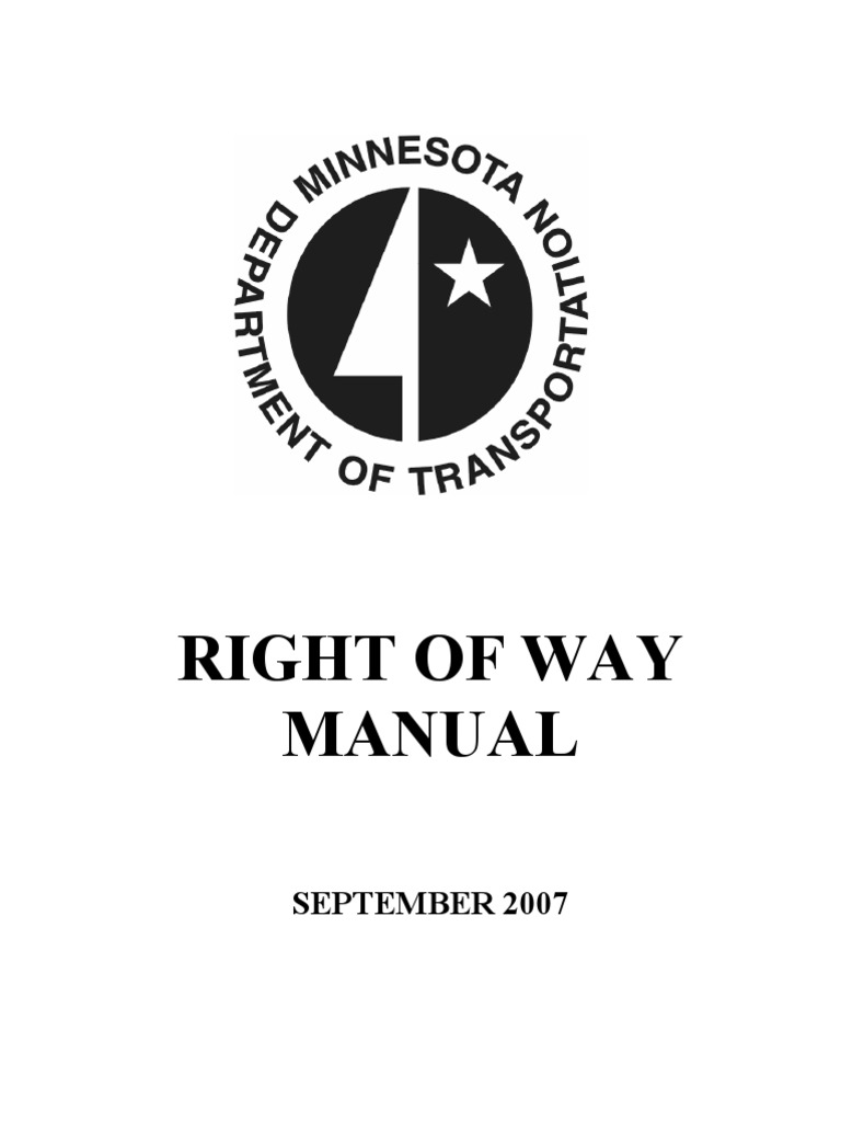 Minnesota DOT Right of Way_MANUAL2007 Easement Land Lot Free 30