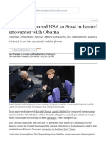 Merkel Compared NSA To Stasi in Heated Encounter With Obama - World News - The Guardian