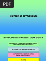 History of Urban Settlements