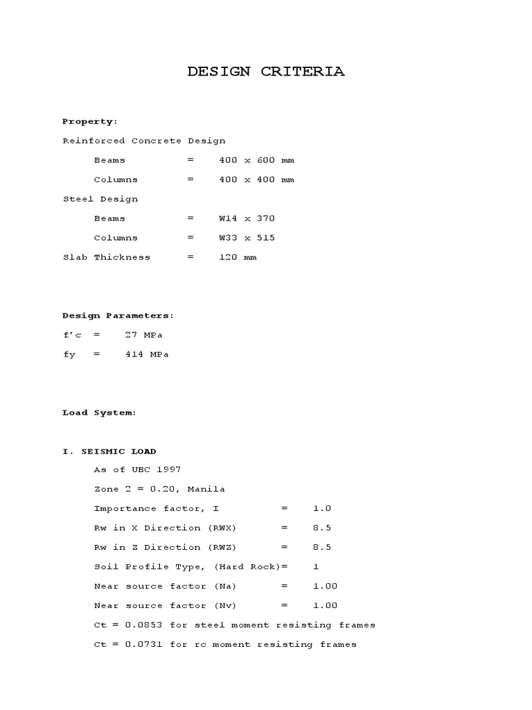 Design Criteria | PDF