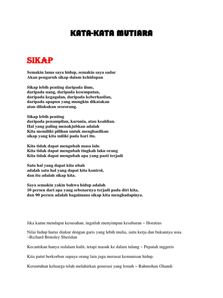 Kata Mutiara Kata Mutiara