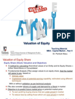 Valuation of Equity - Teaching Note