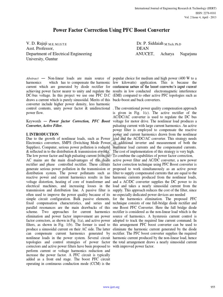 Power Factor Correction with PFC Boost Converter | PDF | Rectifier ...