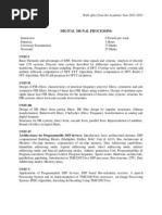 Digital Signal Processing: Unit-I