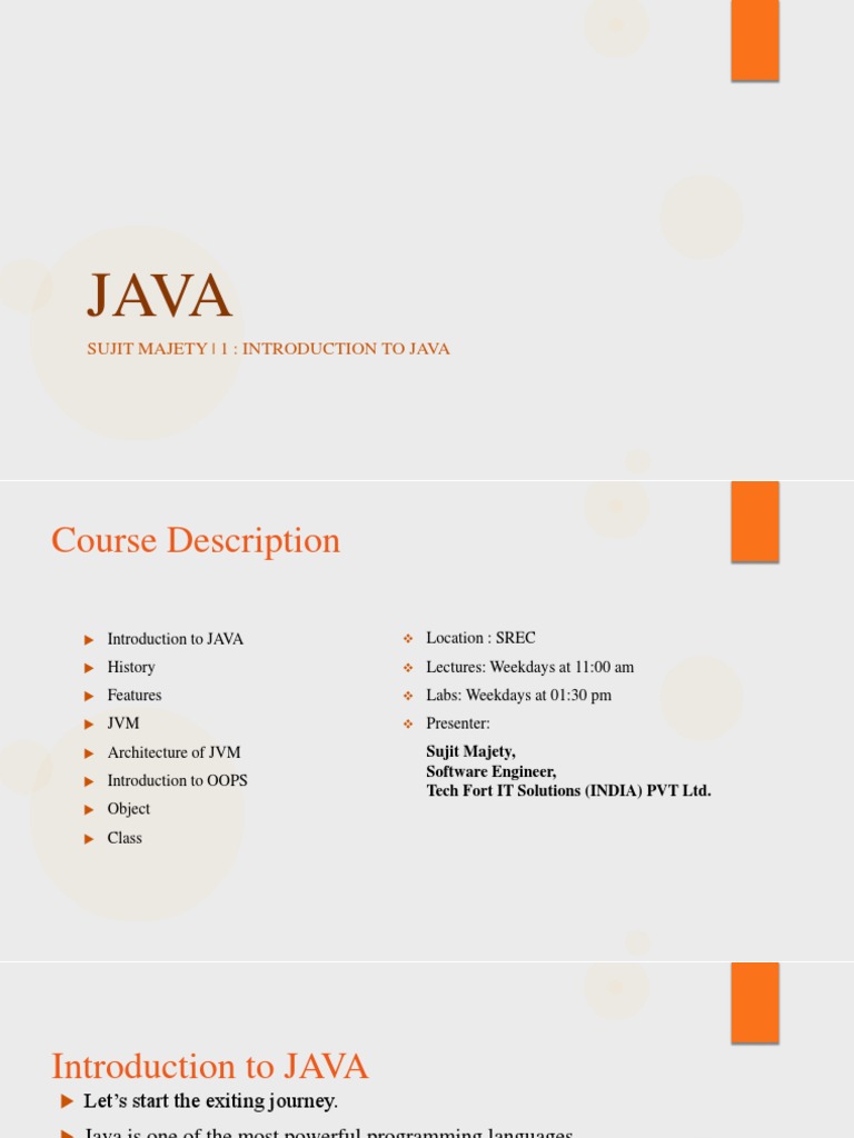 Introduction To Java | PDF | Java Virtual Machine | Java (Programming ...
