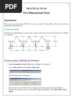 Two Dimensional Truss: Practical No.-01