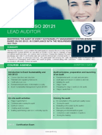 ISO 20121 Lead Auditor - Four Page Brochure