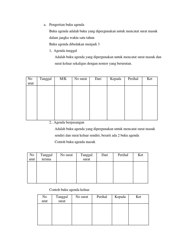 Pengertian Buku Agenda Docx