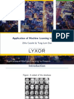 Application of Machine Learning To Finance: Z Elia Cazalet & Tung-Lam Dao